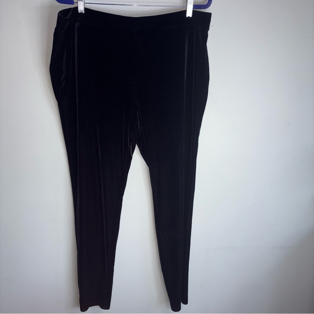 Express Black Velvet Stretch Mid Rise Leggings XL